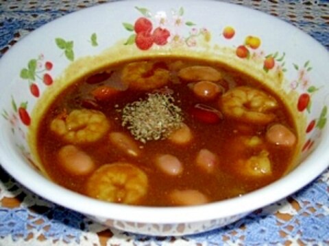 海老とひよこ豆のカレースープ